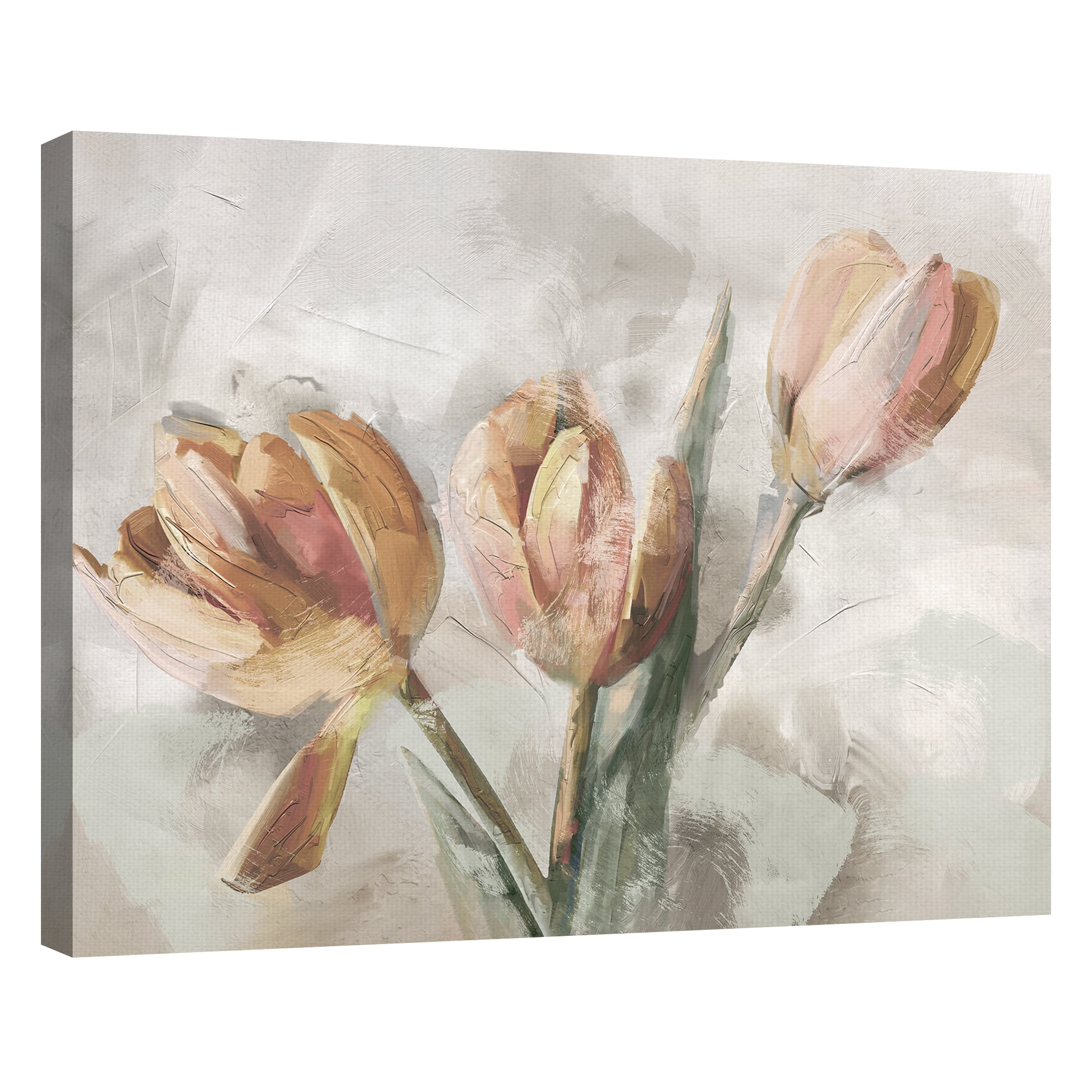 Masterpiece Art Gallery Simply Spring Peach Tulips by Studio Arts Canvas Art Print
