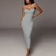 thumbnail image 5 of Sngxgn Women Full Slips Sexy Chemise V Neck Straight Dress(Grey,M), 5 of 7