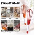 thumbnail image 4 of lot De 2 Fouets En Silicone Pliables (rouge + Orange), Mlangeur 2 En 1 Rotatif Utilization Simple Et Sre Pour Beurre D'uf, Ustensiles De Cuisine, 4 of 5