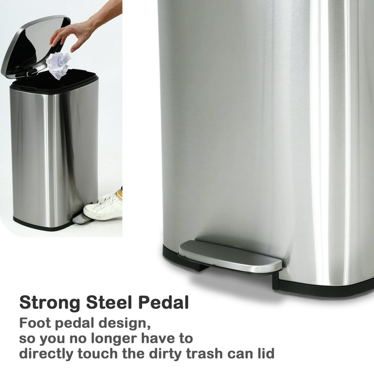 1.3 Gal / 4.9 Liter SoftStep Round Step Pedal Trash Can w/ Odor