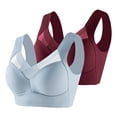 thumbnail image 2 of Gymayou 2-PACK Large Size Without Ring Lace Vest Underwear Thin Side Side Breasts Gathered Adjustable Bras Back-Smoothing Sports Bra Yellow 3XL, 2 of 5