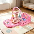 thumbnail image 5 of Baby Piano Play Gym Activity Mat, Pink Animal Hanging Rattles Kick Piano Fitness Playmat, Early Sensory Educational Tummy Time Toy for Newborn Infants 0-13 Months, 5 of 7