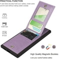 thumbnail image 3 of for Galaxy S20 FE Wallet Case with RFID Blocking Card Holder for Girls Women,PU Leather Magnetic Buttons Portrait Stand Wrist Strap Case for Samsung Galaxy S20 FE 5G 6.5",Mandala Purple, 3 of 14