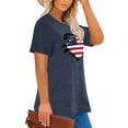 thumbnail image 2 of Anbech Women Plus Size 4th of July Heart Printed T-Shirts Graphic LOVE Heart Short Sleeves Tees, 2 of 4
