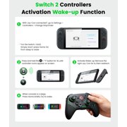Switch 2 Controller, QQV NC800 Wireless Pro Controller with Charging Dock, Hall Effect Joystick for Switch 2/OLED/Lite, Wake-Up, Turbo, RGB, Programmable Back Buttons