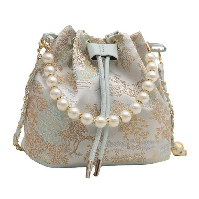 Drawstring Chain Bucket Bag Womens Shoulder Crossbody Womens Simple Fashion Bag Bag T4w1