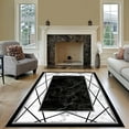 thumbnail image 2 of Black and White Marble Area Rug Modern Light Luxury Geometry Area Rugs with Non Slip Rugs for Living Room Bedroom Carpet Stain Resistant, Home Decor Office Rug 4x6ft, 2 of 6
