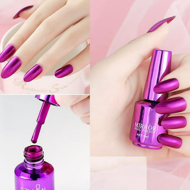 Blekii Nail Polish Effect Long Lasting Nails Art Multicolor Shiny Nail Polish 8ML