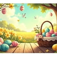 thumbnail image 3 of Easter Bunny Floral Egg Backdrop Decorative Photo Banner Spring Photography Props Celebrations Kid's Party Easter Decorations Event Decor, 3 of 7