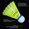 thumbnail image 6 of 12 Packs Nylon Badminton Shuttlecocks Birdies Nylon,Feather Shuttlecocks Badminton Birdies Great Stability ＆ Durability for Indoor Outdoor Sports Hight Speed Training Badminton Balls, White, 6 of 7