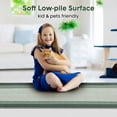thumbnail image 2 of Modern Abstract Runner Rug 2x6 Washable Hallway Runner Rug, Non Slip Non-Shedding Soft Floor Carpet, Low-Pile Minimalist Bordered Runner for Bedside Laundry Bathroom, Green, 2 of 8