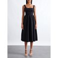 thumbnail image 2 of Faithtur Femmes Été Midi Robe Cami Sans Manches Dos Nu Couleur Haute Taille Robe de Soirée, 2 of 9