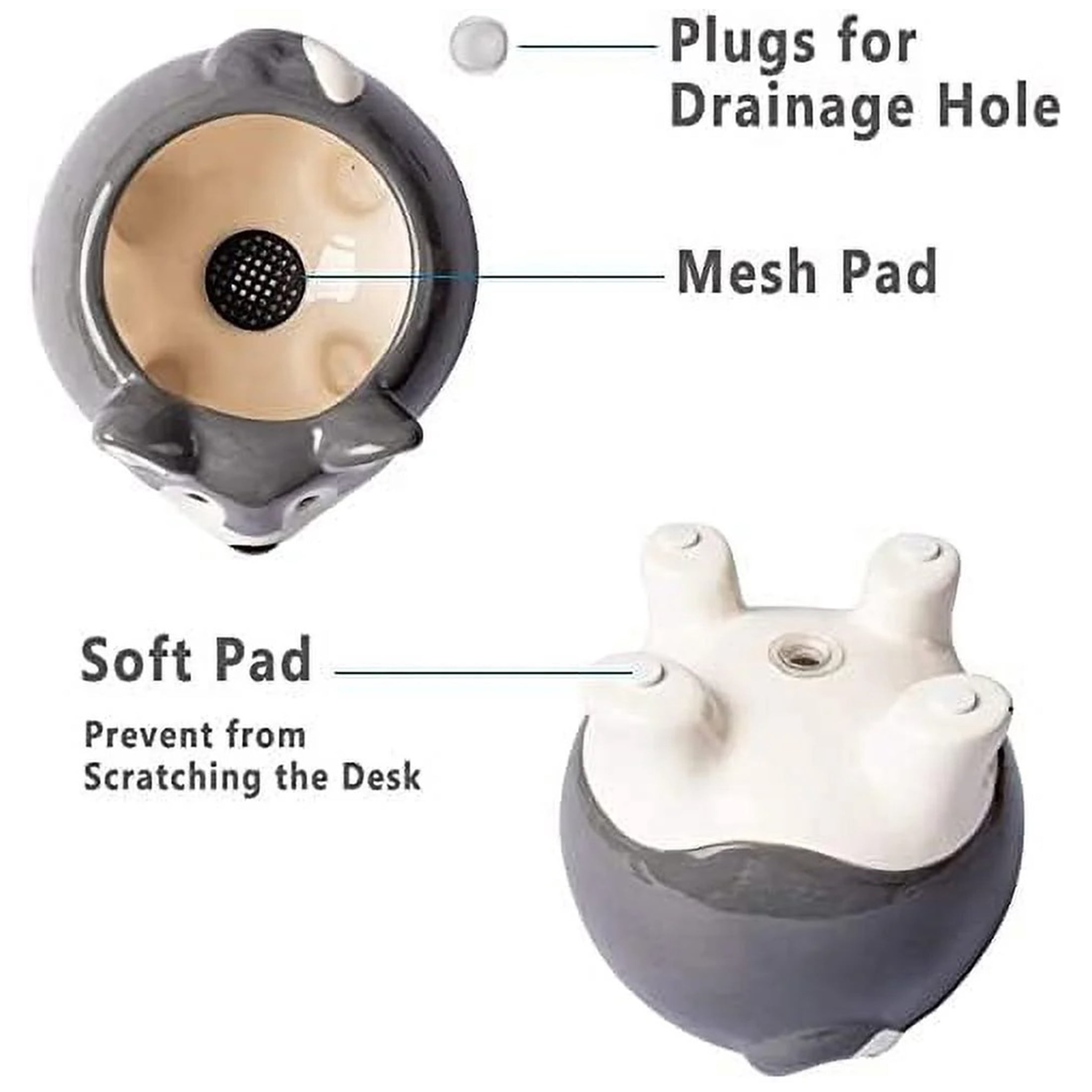 BUYMAX 4-Pack 4 inch Ceramic Dog Planters, Mini Succulent Pots Gift for Dog Lovers