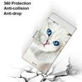 thumbnail image 4 of SaniMore for Samsung Galaxy A54 5G 6.6" 2023 PU Leather Case with Card Slots Detchable Lanyard Color Painting Luxury Pattern Flip Kickstand Shockproof Wallet Case For Galaxy A54 5G, White Cat, 4 of 8