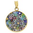thumbnail image 2 of GlassOfVenice Murano Glass Millefiori Pendant "Multicolor" in Gold-Plated Frame 3/4", 2 of 5