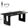 thumbnail image 6 of 71" Modern Black Dining Table for 6-8 People, Large Rectangular Kitchen Table with Wood Pedestal Base, Contemporary Long Dinner Table for Dining Room, Living Room, Office or Restaurant, 6 of 8