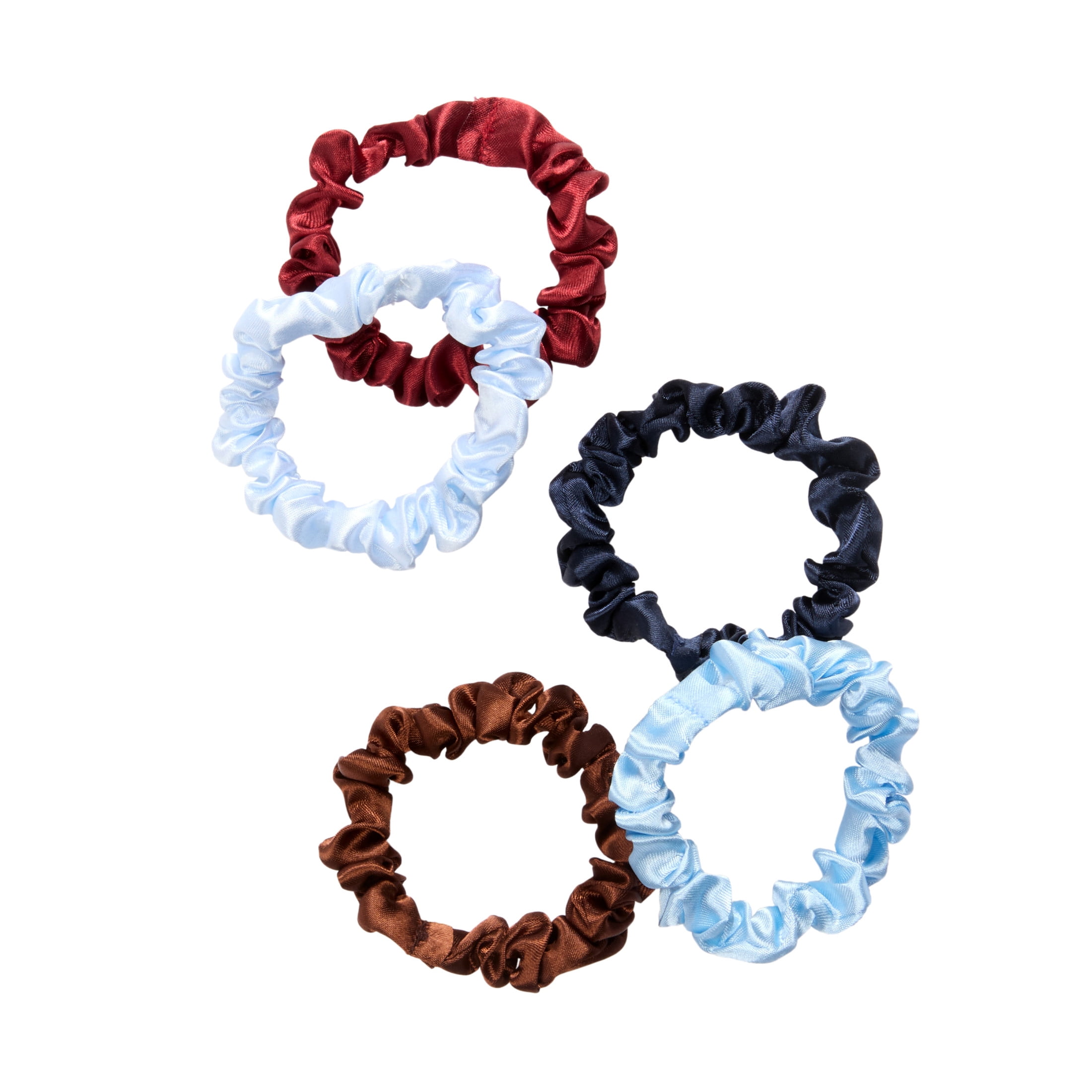 Goody x Lee Satin Thin Hair Scrunchies, No Damage, All Hair Types, 5 Pack