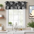 thumbnail image 2 of Black White Floral Valance Curtain Vintage White Black Flower Window Valances Rod Pocket Short Curtains Window Treatments for Kitchen Bedroom Bathroom Laundry 42" x 18", 2 of 9
