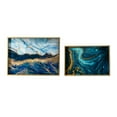 thumbnail image 4 of Set of 2 Rectangular Decorative Trays Tall Rims Faux Marble Blue Gold, 4 of 5