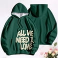 thumbnail image 2 of NinXxx Women's Winter Lined Hoodie Streetwear Sweatshirt Cold Weather Dark Green S, 2 of 5