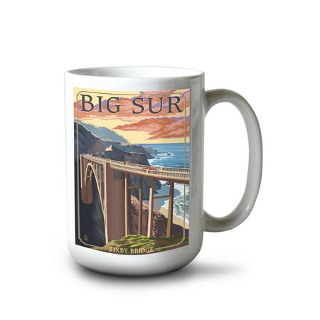 

15 fl oz Ceramic Mug California Coast Bixby Bridge Dishwasher & Microwave Safe