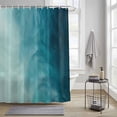 thumbnail image 4 of Blue Teal Ombre Shower Curtains for Bathroom, Coastal Beach Abstract Modern Washable Fabric Shower Curtain with Hooks Waterproof Bathroom Decor Sets, 66 x 72 Inches, 4 of 9