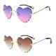 thumbnail image 3 of Preciosas gafas de sol sin montura para mujer con forma de corazón, UV4, 2 pares Púrpura + rojizo, 3 of 9