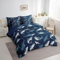 thumbnail image 3 of Feelyou Navy Shark Bedding Comforter Set 7pcs, Ocean Animal Wildlife Queen Bedding Sets, 3 of 8