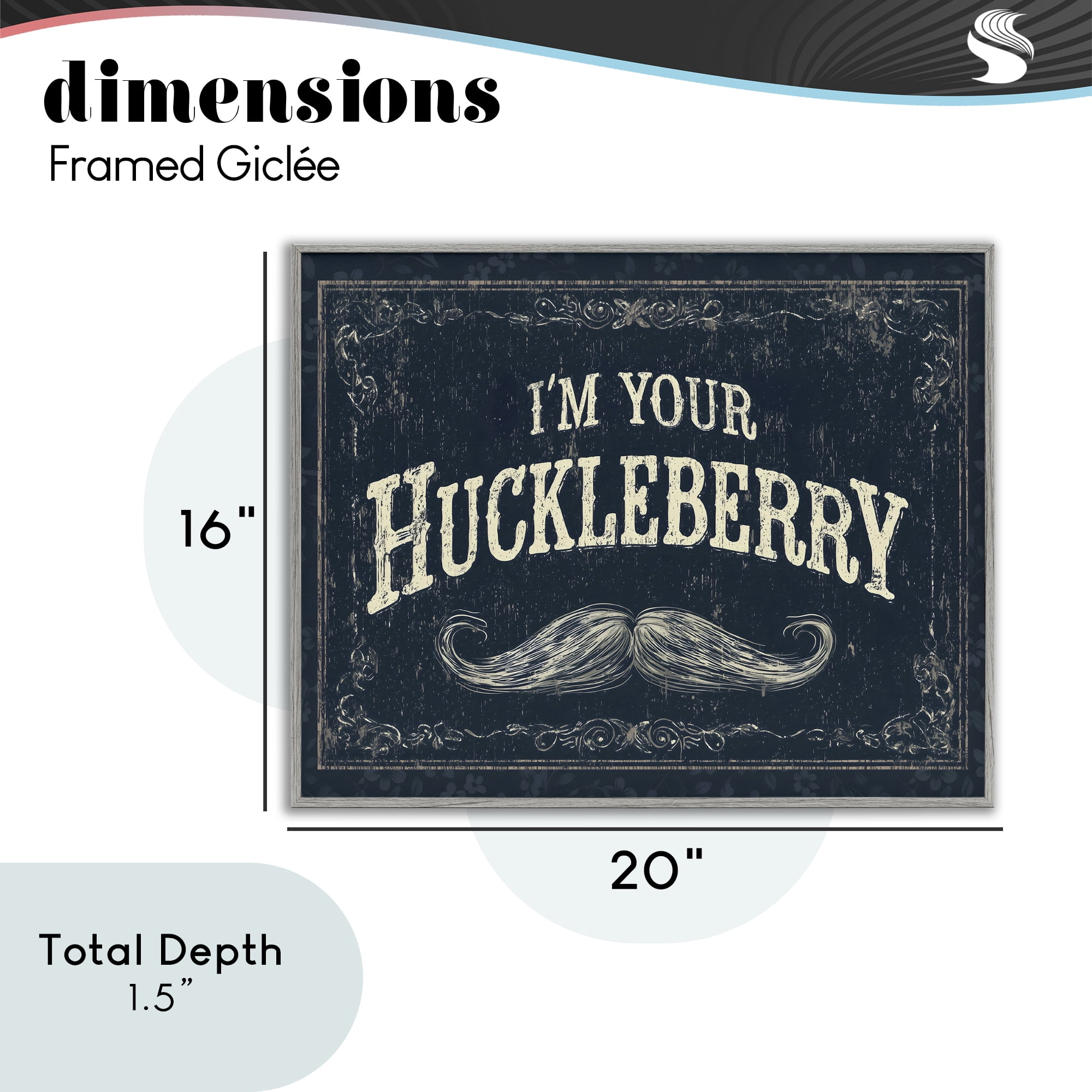 Stupell Industries I'm Your Huckleberry Gray Framed Giclee Art, design by Arlington Prints