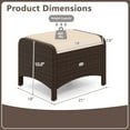 thumbnail image 3 of Costway 2 Pieces Outdoor Patio PE Wicker Ottomans with Removable Cushions Footstools Beige, 3 of 9