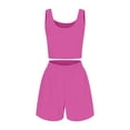 thumbnail image 4 of Conjunto de dos piezas de verano para mujer: top corto sin mangas y pantalones cortos de cintura alta, encaje de nailon y spandex, para todo tipo de cuerpos, 4 of 4