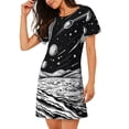 thumbnail image 2 of Rocae Cosmic Landscape Celestial Art for Nightgowns for Women Sleep Shirts Short Sleeve Nightshirt Pullover Nightdress, 2 of 6