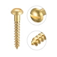 thumbnail image 4 of Uxcell M4 x 25mm Wood Screws Slotted Round Head Brass Self-Tapping Screw 50 Pack, 4 of 5