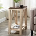 thumbnail image 1 of Walker Edison Ferme Moderne A-Cadre Bois Rectangle Table d'Appoint Salon Petite Table d'Appoint, 13 Pouces, Chêne Blanc, 1 of 5