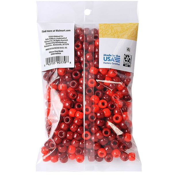 1651_132 U2013 Red Pearl 6.5x4mm Mini Pony Beads U2013 500 Pc Bag