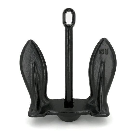 Greenfield Boat Anchor 920-E-UPC Traditional; Navy Style; For Up to 24 Foot Length Boat; 20 Pound; PE Coated; Black; Cast Iron; Anchor Only