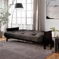 thumbnail image 3 of DHP Monty Full Size Espresso Wood Arm Futon Frame with 8"  Futon Gray  Mattress, 3 of 10