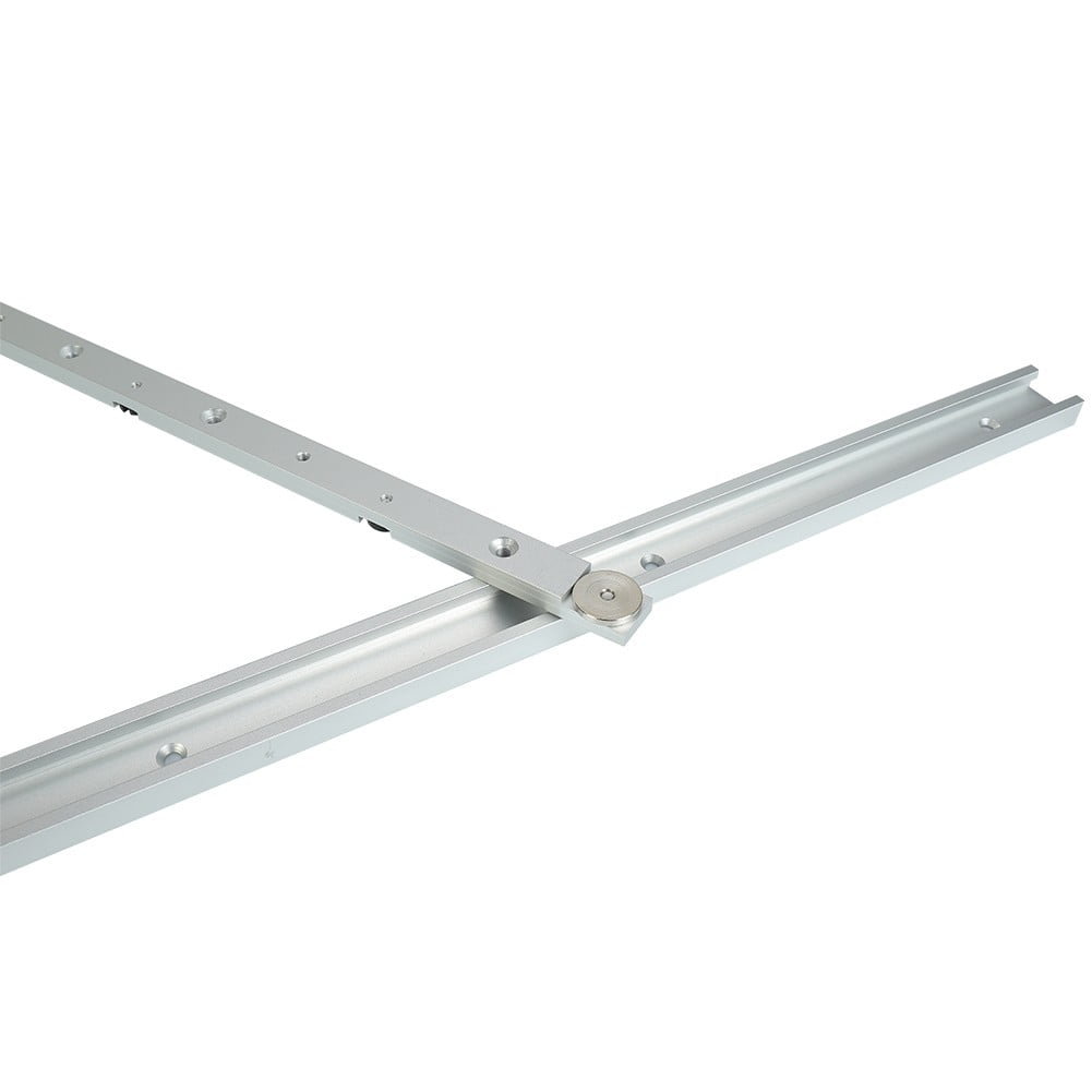 1 Set Aluminum Alloy Miter Track and Miter Bar Slider Table Saw Woodworking Tool 600Mm T Track + 450Mm Miter Bar