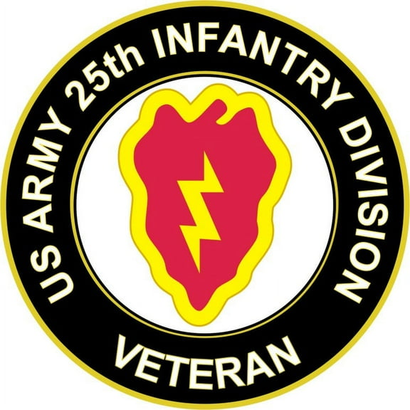 3.8 Inch U.S. Army Veteran 25th Infantry Division Sticker Decal
