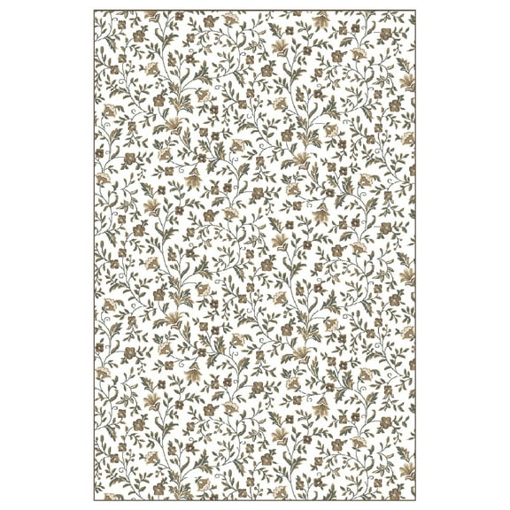 Radici Usa Pisa Area Rug 6674 Bone Leaves Vines 7' 10 x 7' 10" Round
