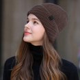 thumbnail image 2 of Hauaitttt Winter Warm Daily Fashionable Elastic Casual Slouchy Hat Suitable for Man and Woman Hat to Cover Ears Snow Hats for Women Winter Hats for E Cold Winter Gear Warm Baseball Caps for Men Face, 2 of 7