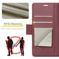 thumbnail image 5 of CaseMe Leather For iPhone 17 Wallet Case with RFID Blocking, For iPhone 17 Case Wallet for Women Men Card Holder Magnetic Clasp Kickstand Folio Case for iPhone 17,Wine Red,For iPhone 17, 5 of 10