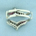 thumbnail image 2 of beryl_creation 2.20 Ct Marquise Cut Red Ruby Wedding Engagement Thanksgiving Enhancer Guard Wrap Ring 925 Sterling Silver 14K White Gold Plated For Women's -8, 2 of 3
