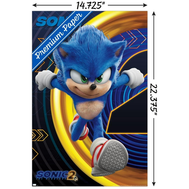 Sonic The Hedgehog 2 - Sonic 14.72 x 22.37 Poster, by Trends  International 