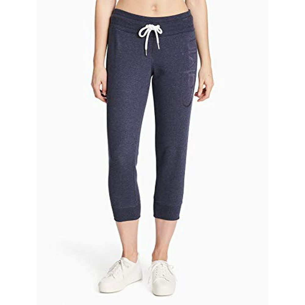 Calvin Klein Jeans - New Calvin Klein Performance Womens Navy Blue Slim Logo Cuffed Capris L