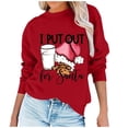 thumbnail image 1 of Pull de Noël pour Femmes Col Rond Cardigan d'Hiver Manches Longues Blouse Imprimée Graphique Mode Chandail en Molleton Mi-Longue Veste à Capuche Douce, 1 of 6