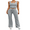 Gray, variant on Women's 2 Piece Outfits Lounge Sets Sleeveless Tank Tops Fold Over Flare Pants Set Tracksuits