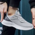 thumbnail image 2 of Men's Grey Breathable Mesh Casual Sneakers, Lightweight Walking Shoes with Cushioned Sole for Everyday Wear, Work, and Travel, 2 of 9