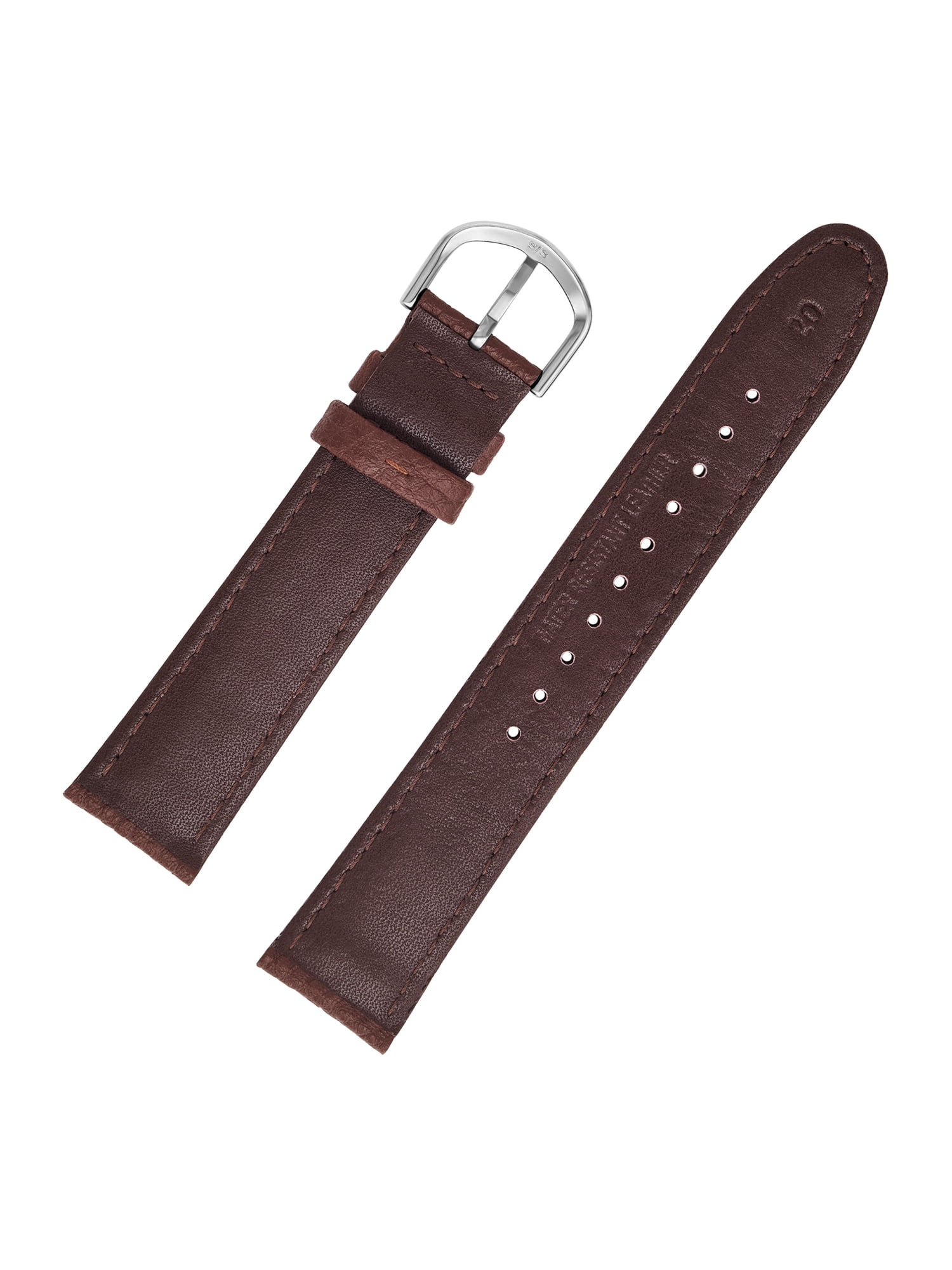 20MM Unisex Brown Genuine Leather Textured Replacement Watch Band (FMDBA011)