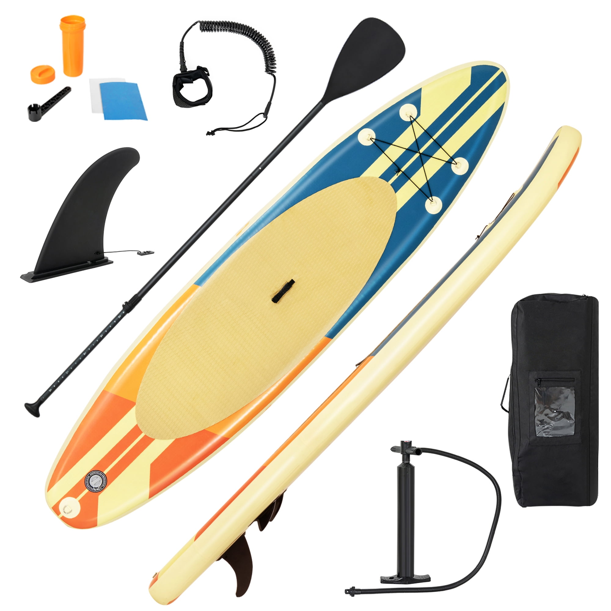 11FT Inflatable Stand Up Paddle Board SUP Surfboard Adjustable Non-Slip Deck New 
